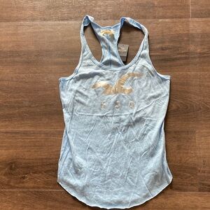 Hollister Pale Blue Racerback Tank with Metallic Logo
